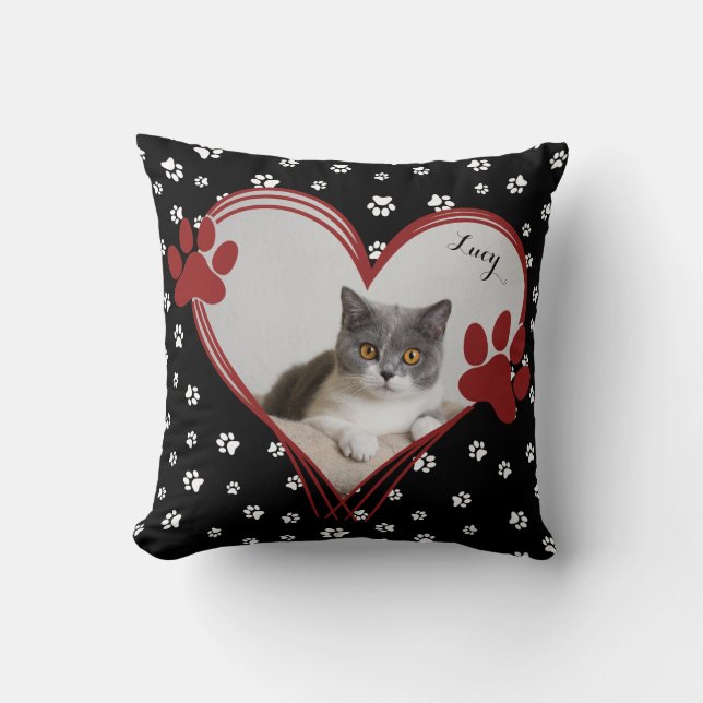 Cat Lover Gift | Pet Keepsake | Custom Photo Cushion (Front)