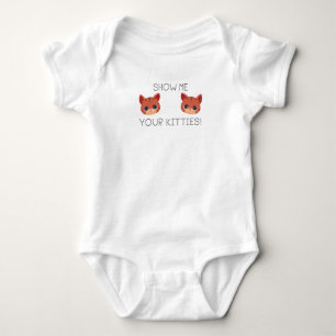 Cat Lover Gift Show Me Your Kitties Funny Meme Gif Baby Bodysuit