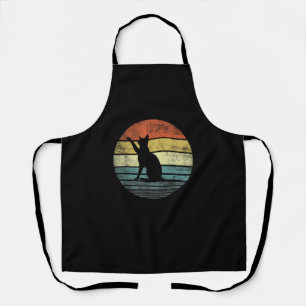 Cat Lover Gifts Retro Vintage Kitty Silhouette Apron