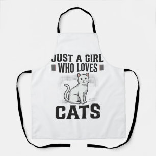 Cat Lover Girl Vintage Engraving Shirt Design_1 Apron