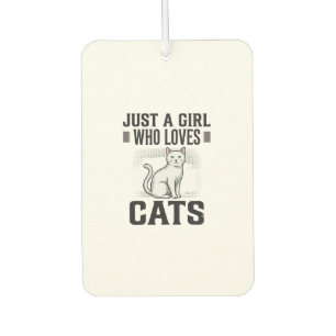 Cat Lover Girl Vintage Engraving Shirt Design_1 Car Air Freshener