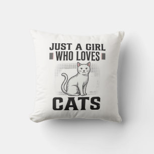 Cat Lover Girl Vintage Engraving Shirt Design_1 Cushion