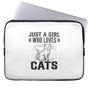 Cat Lover Girl Vintage Engraving Shirt Design_1 Laptop Sleeve