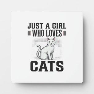 Cat Lover Girl Vintage Engraving Shirt Design_1 Plaque