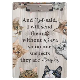 Cat Lover God Send Me Cats Clipboard