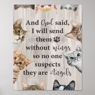 Cat Lover God Send Me Cats Poster