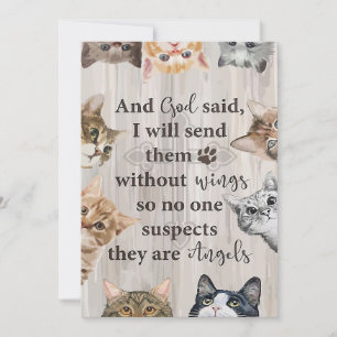 Cat Lover God Send Me Cats Thank You Card