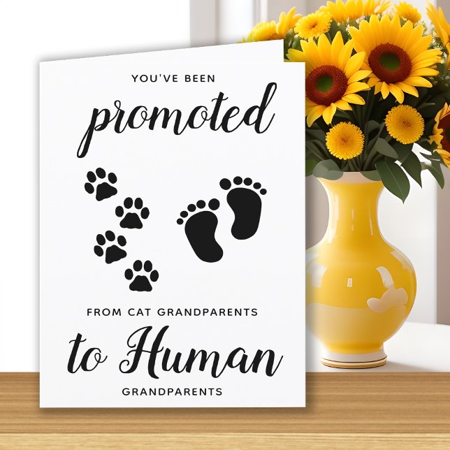 Cat Lover Grandparents Pregnancy Announcement Card (Creator Uploaded)