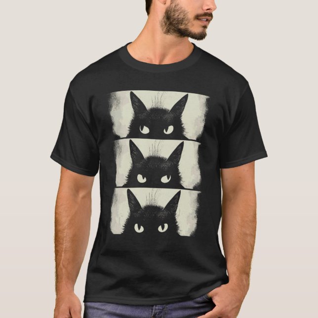 Cat Lover, Grumpy Black Kitten, Cat Mum, Cat Dad T-Shirt (Front)