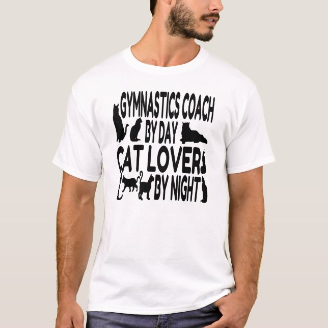 Cat Lover Gymnastics Coach T-Shirt (Front)
