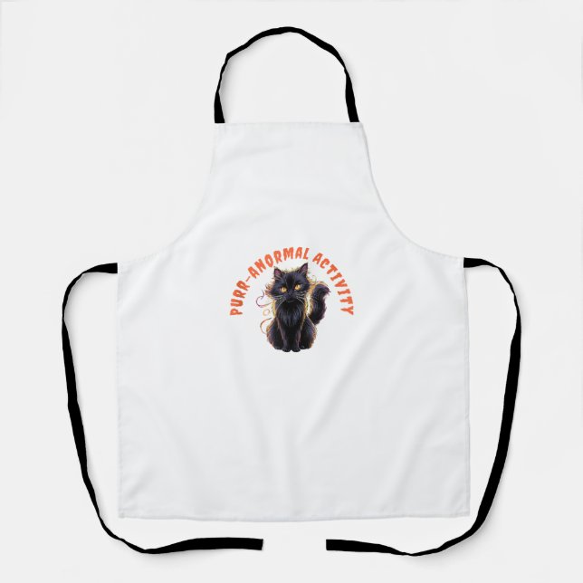 Cat Lover Halloween Purr-anormal Activity Spooky C Apron (Front)
