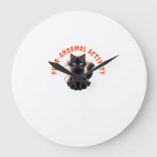 Cat Lover Halloween Purr-anormal Activity Spooky C Large Clock