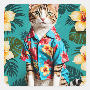 cat lover Hawaiian Sticker