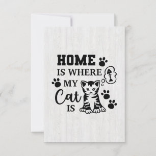 Cat Lover Home Is Where My Cat Is RSVP Card