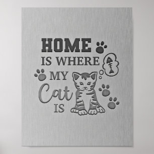 Cat Lover Home Is Where My Cat Poster