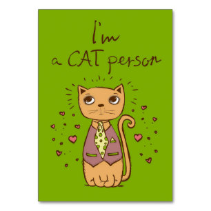 Cat Lover I Am A Cat Person Table Number