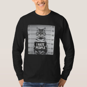 Cat Lover I Hate People Funny Introvert Antisocial T-Shirt