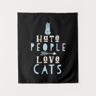 Cat Lover I Love Cats And People Tapestry