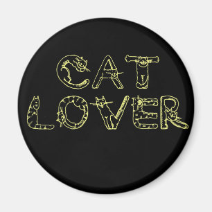 Cat Lover in Cat Font Magnet