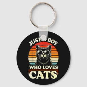 Cat Lover Just A Boy Who Loves Cats Key Ring