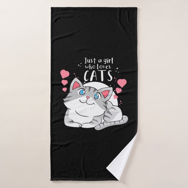 Cat Lover Just A Girl Who Loves Cat Bath Towel (Bath Towel)