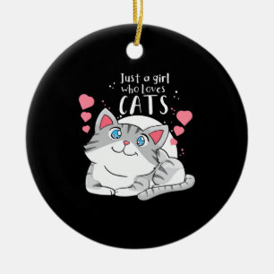 Cat Lover Just A Girl Who Loves Cat Ceramic Tree Decoration