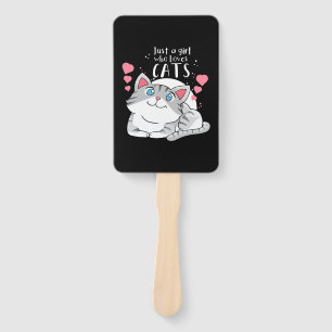 Cat Lover Just A Girl Who Loves Cat Hand Fan