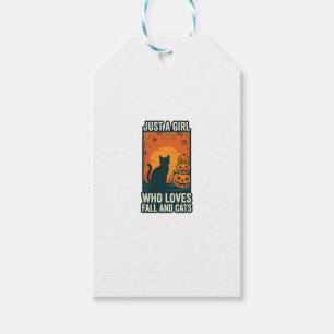 Cat Lover Just A Girl Who Loves Fall And Cats Vint Gift Tags