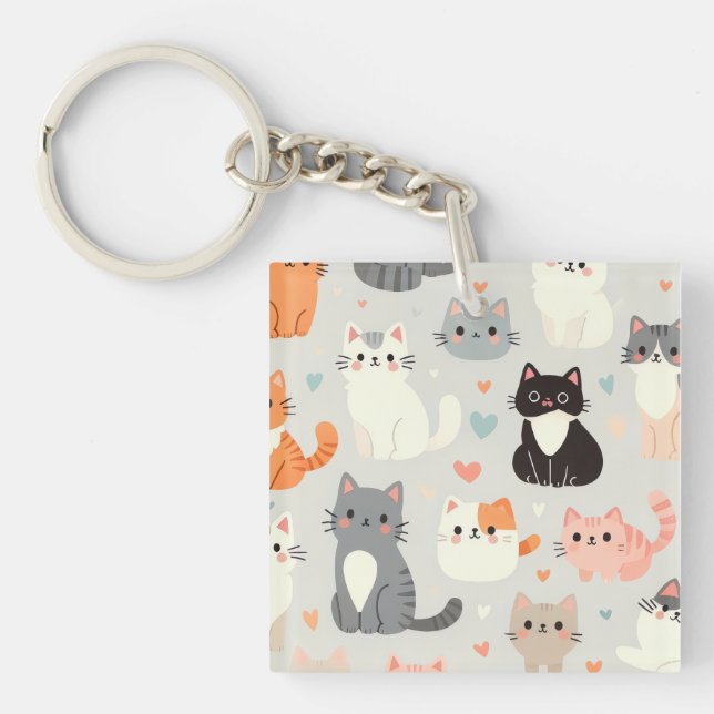 Cat Lover  Key Ring (Front)