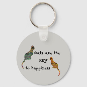 Cat Lover Key To Happiness Pets Mosaic Kittens Ring