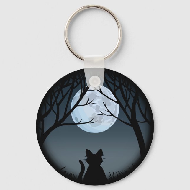 Cat Lover Keychain Fat Cat Key Chains Customisable (Front)