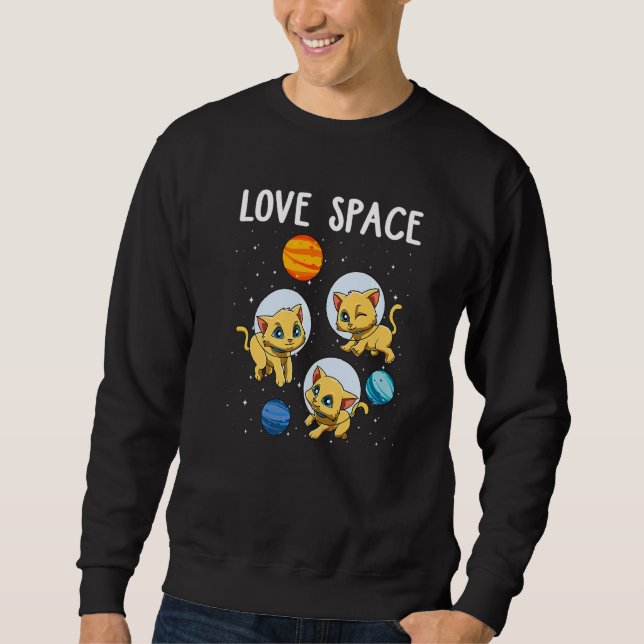Cat Lover Kids Planets  1 Sweatshirt (Front)