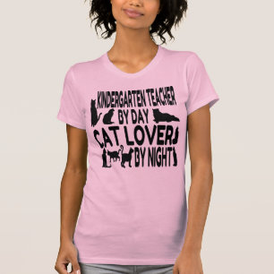 Cat Lover Kindergarten Teacher T-Shirt