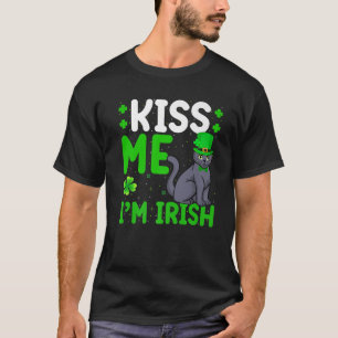 Cat Lover Kiss Me I'm Irish Russian Blue Cat St Pa T-Shirt