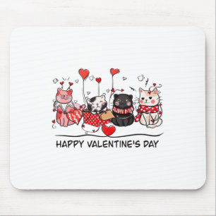 Cat Lover Kitten Happy Valentine Day Men Women Kid Mouse Pad