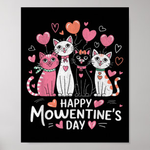 Cat Lover Kitten Happy Valentine Day Men Women Kid Poster