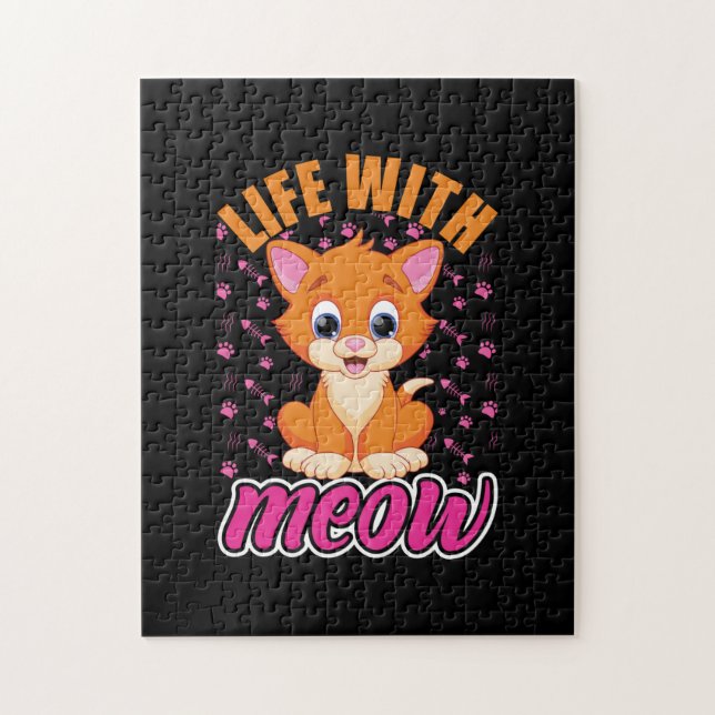 Cat Lover | Life With Meow Jigsaw Puzzle (Vertical)