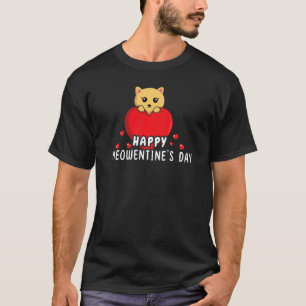Cat Lover Meow Valentines Day Hearts Day Happy Val T-Shirt