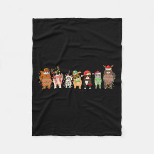 Cat Lover Meowy Christmas Family Pjs Matching Men  Fleece Blanket