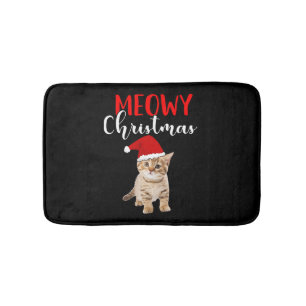 Cat Lover Merry Christmas catmas   Bath Mat