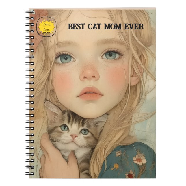 Cat lover Mom Photo  orange Notebook (Front)
