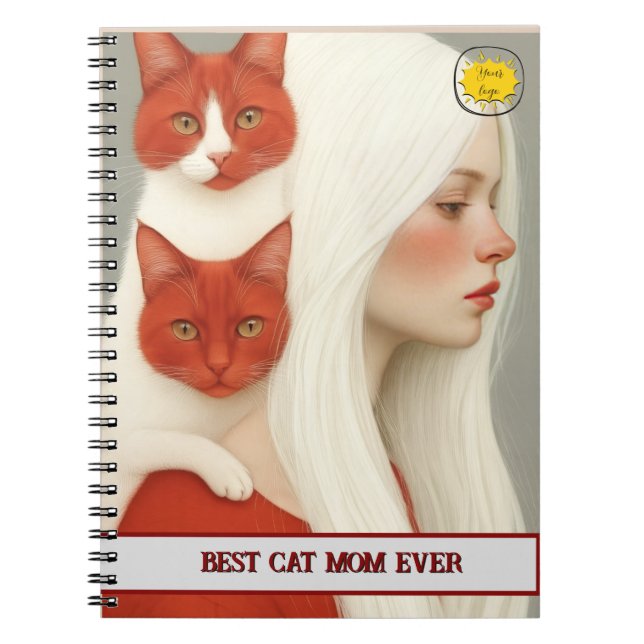 Cat lover Mom Photo  orange Notebook (Front)