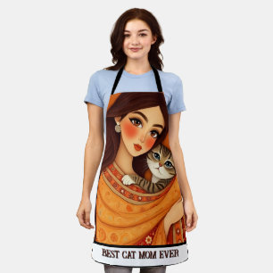 Cat lover Mum Photo orange Apron