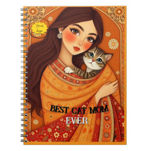 Cat lover Mum Photo  orange Notebook