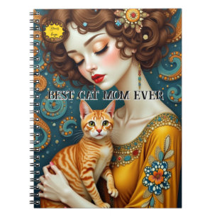 Cat lover Mum Photo  orange Notebook