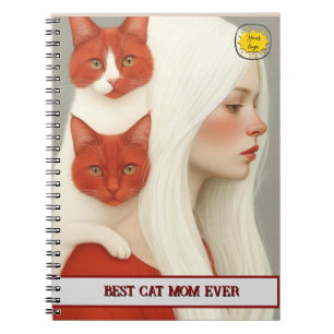 Cat lover Mum Photo  orange Notebook