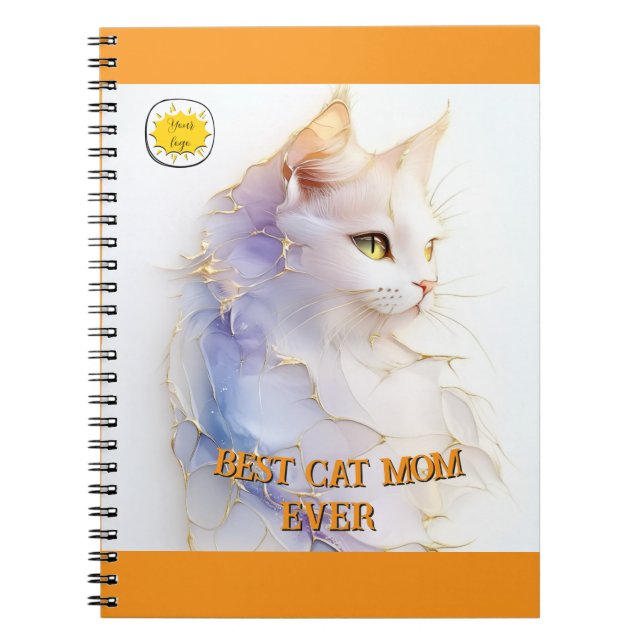 Cat lover Mum Photo  orange Notebook (Front)
