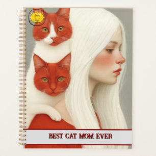 Cat lover Mum Photo red Planner