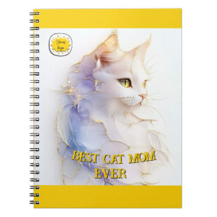 Cat lover Mum Photo yellow Notebook