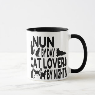 Cat Lover Nun Mug